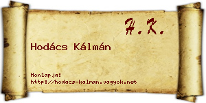 Hodács Kálmán névjegykártya
