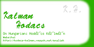 kalman hodacs business card